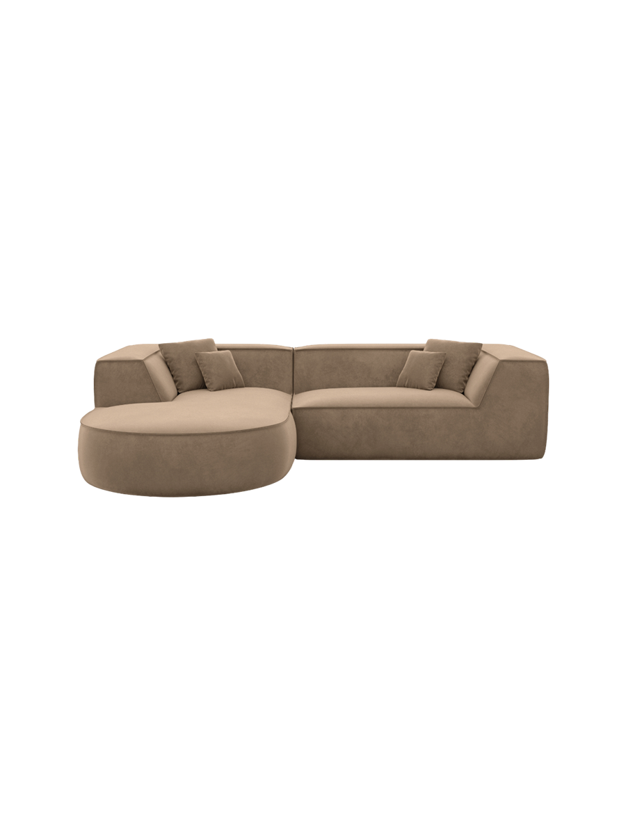
4-Sitzer Design Ecksofa „Lorenza“ mit Samtbezug - Samtbezug Königsblau / Eckteil links
