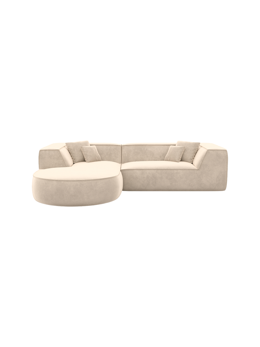 
4-Sitzer Design Ecksofa „Lorenza“ mit Samtbezug - Samtbezug Königsblau / Eckteil links