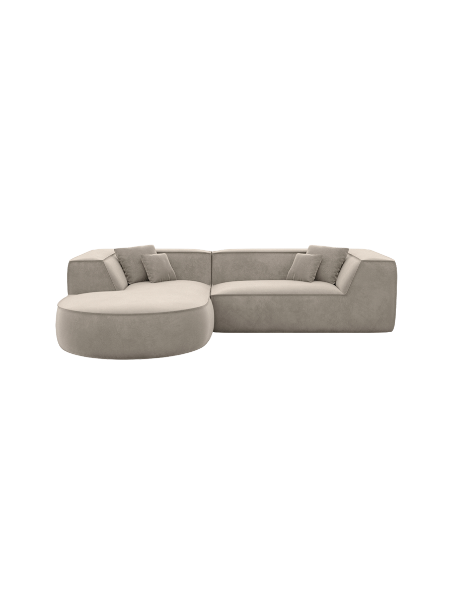 
4-Sitzer Design Ecksofa „Lorenza“ mit Samtbezug - Samtbezug Königsblau / Eckteil links