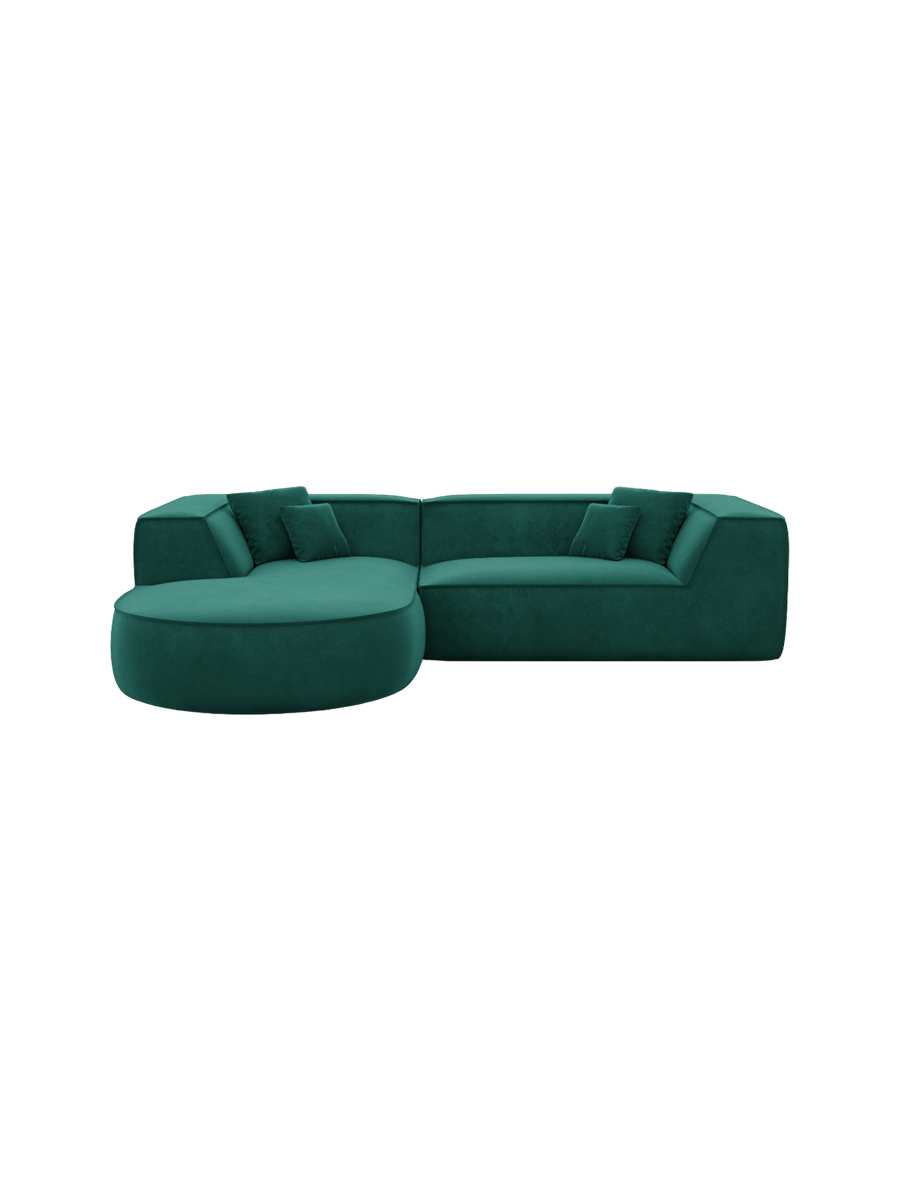 
4-Sitzer Design Ecksofa „Lorenza“ mit Samtbezug - Samtbezug Königsblau / Eckteil links