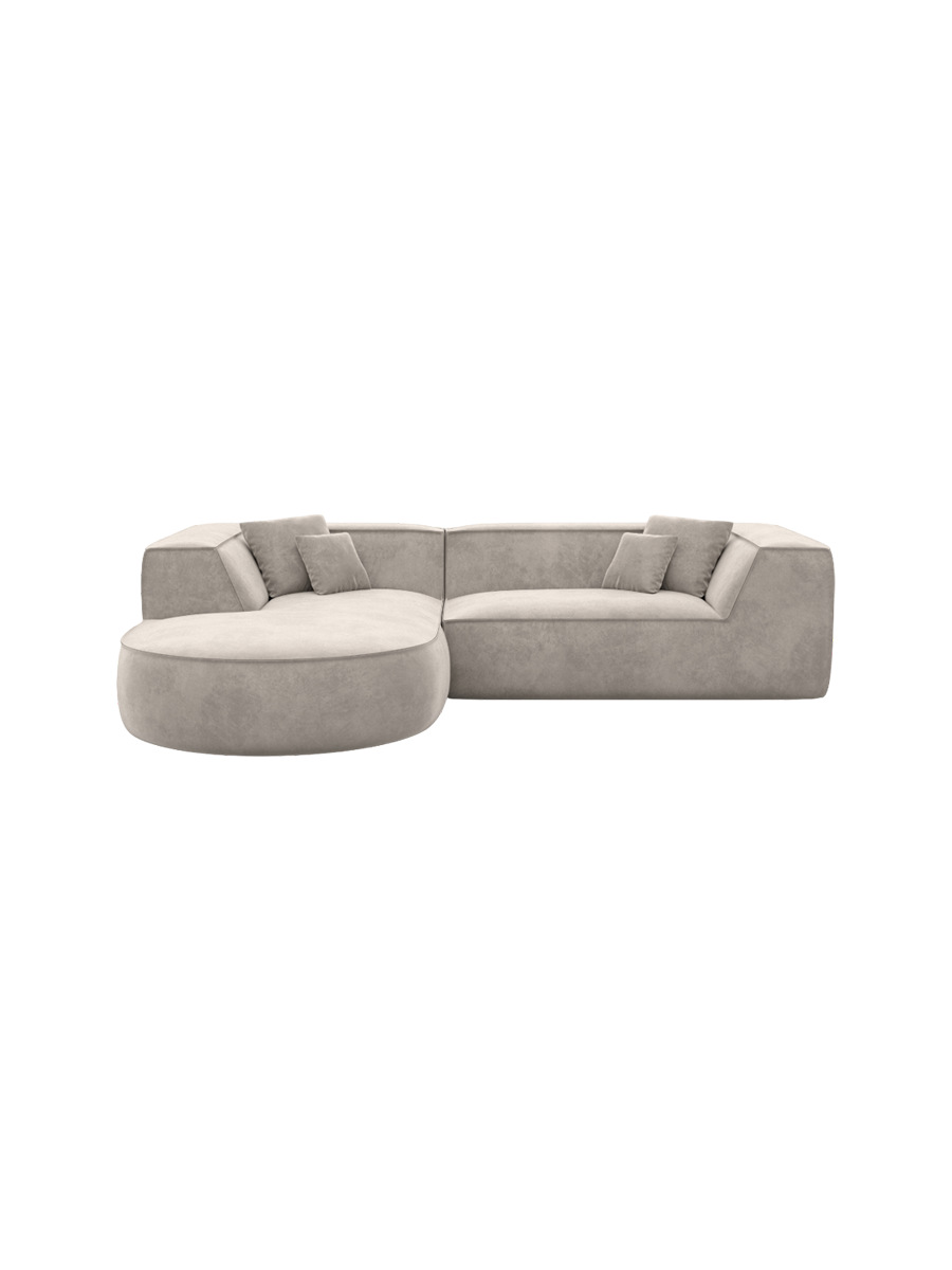 
4-Sitzer Design Ecksofa „Lorenza“ mit Samtbezug - Samtbezug Königsblau / Eckteil links