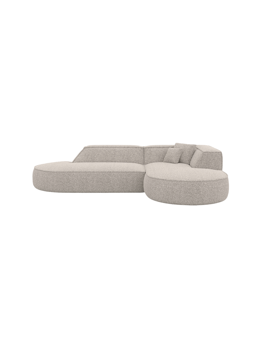
4-Sitzer Design Ecksofa „Lorenza Lounge“ mit Bouclé-Bezug - Bouclé Graphit / Eckteil links