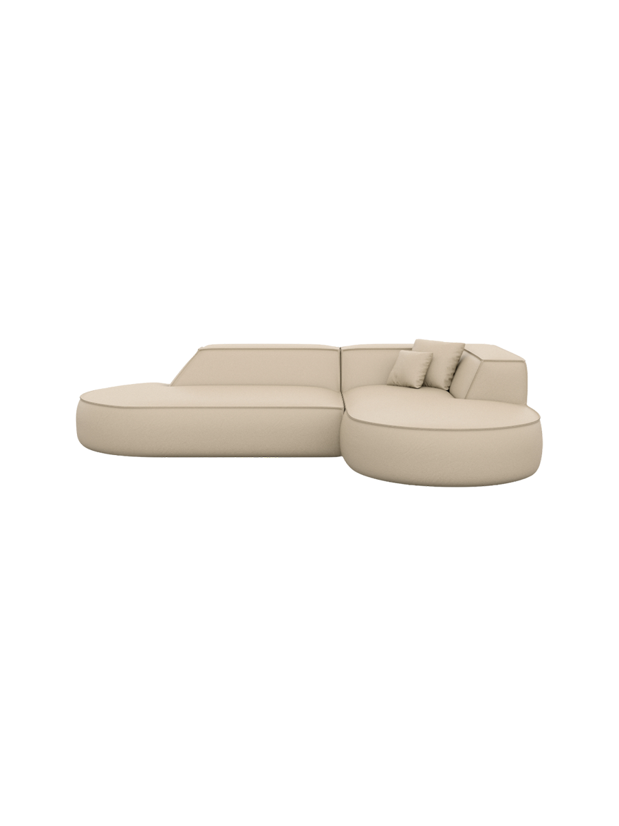 
4-Sitzer Design Echtleder Ecksofa „Lorenza Lounge“ - Echtleder Beige / Eckteil links