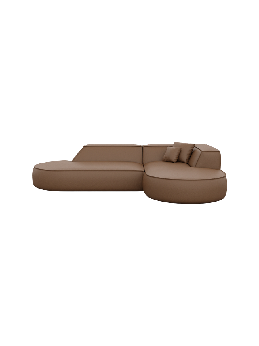 
4-Sitzer Design Echtleder Ecksofa „Lorenza Lounge“ - Echtleder Beige / Eckteil links
