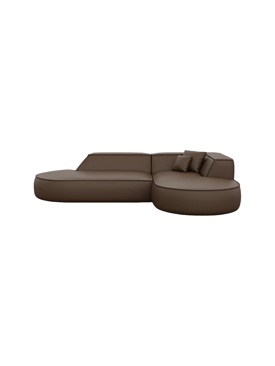 
4-Sitzer Design Echtleder Ecksofa „Lorenza Lounge“ - Echtleder Beige / Eckteil links