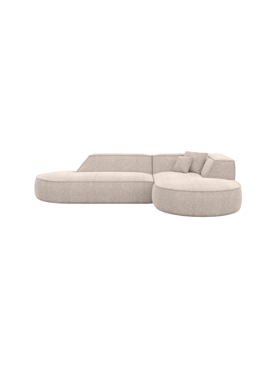 
4-Sitzer Design Ecksofa „Lorenza Lounge“ mit Strukturstoff-Bezug - Strukturstoff Beige / Eckteil links