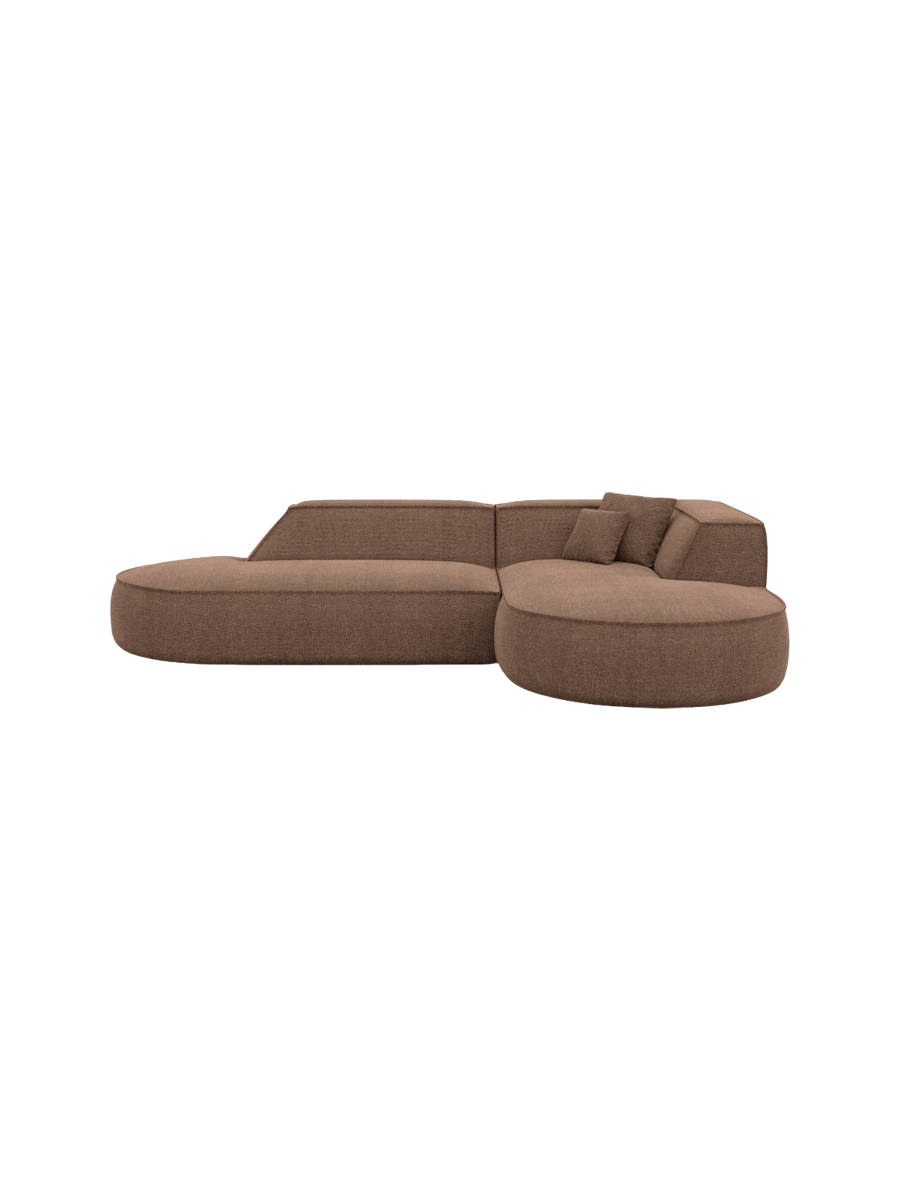 
4-Sitzer Design Ecksofa „Lorenza Lounge“ mit Strukturstoff-Bezug - Strukturstoff Beige / Eckteil links