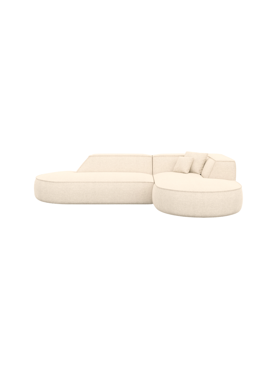 
4-Sitzer Design Ecksofa „Lorenza Lounge“ mit Strukturstoff-Bezug - Strukturstoff Beige / Eckteil links