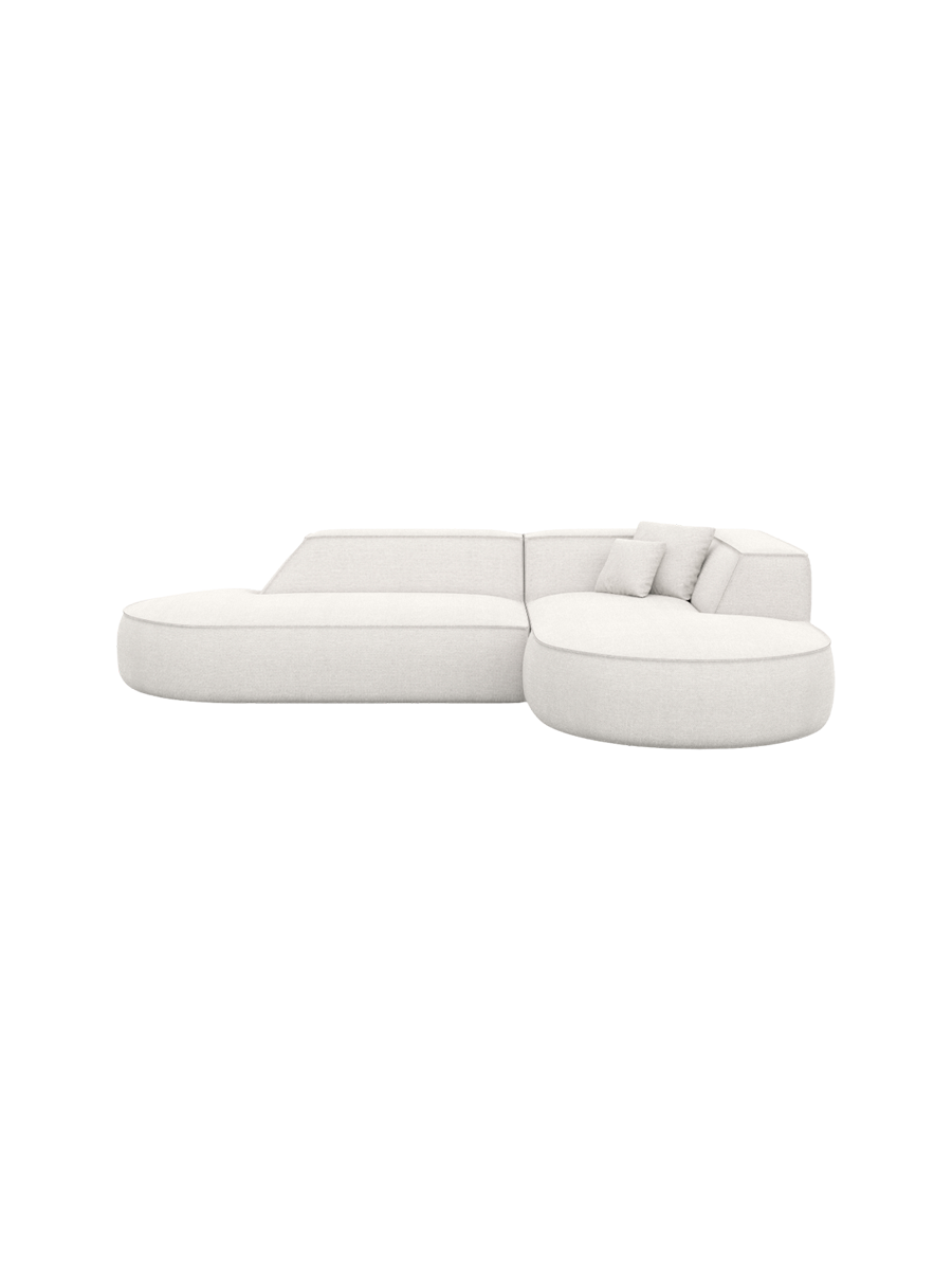 
4-Sitzer Design Ecksofa „Lorenza Lounge“ mit Strukturstoff-Bezug - Strukturstoff Beige / Eckteil links