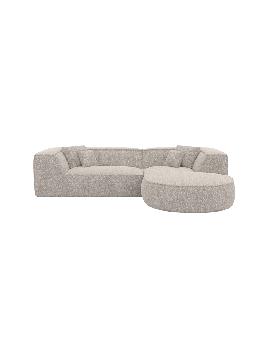 
4-Sitzer Design Ecksofa „Lorenza“ mit Bouclé-Bezug - Bouclé Graphit / Eckteil links