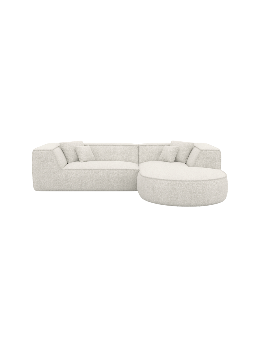 
4-Sitzer Design Ecksofa „Lorenza“ mit Bouclé-Bezug - Bouclé Graphit / Eckteil links