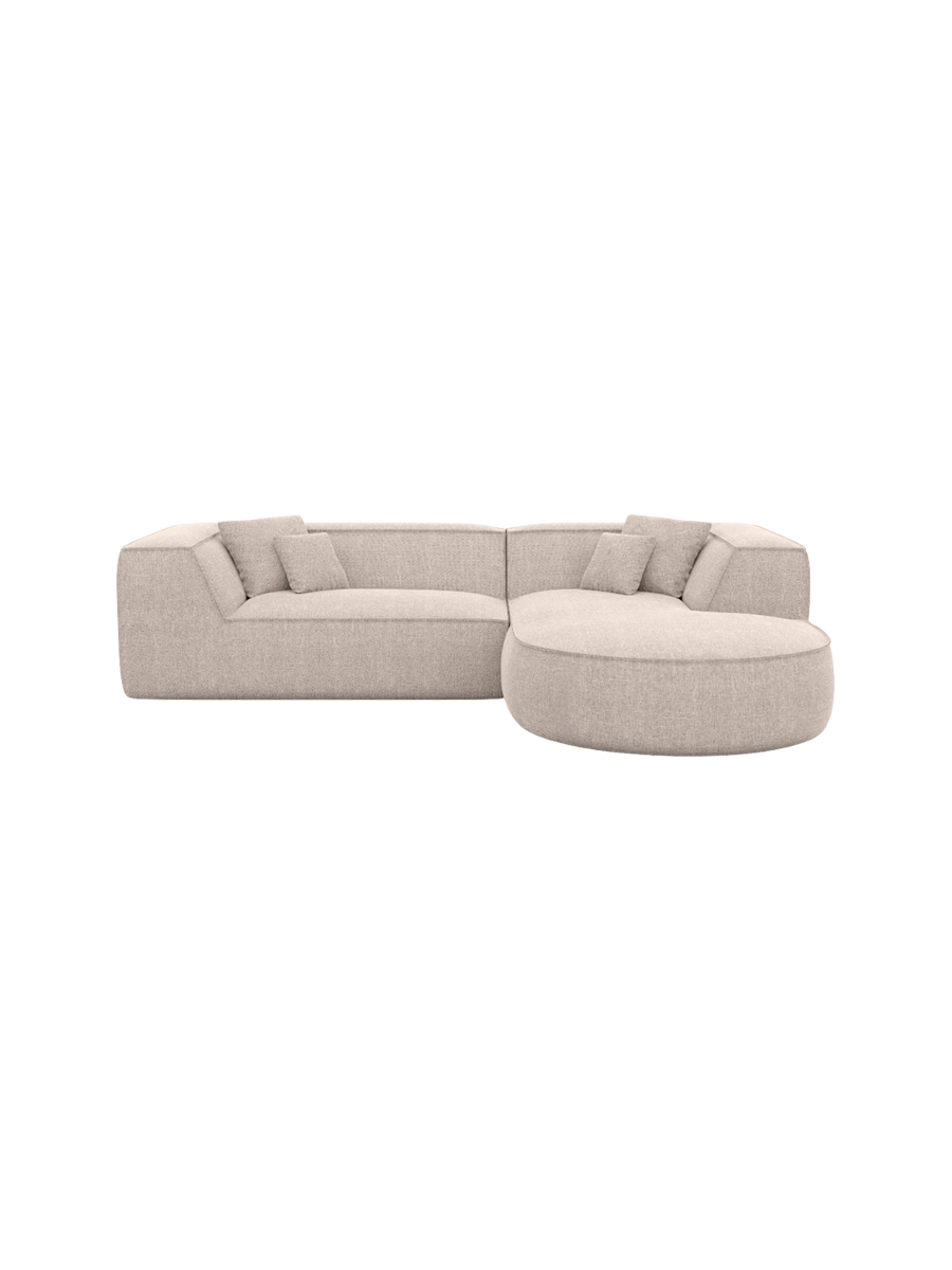 
4-Sitzer Design Ecksofa „Lorenza“ mit Strukturstoff-Bezug - Strukturstoff Beige / Eckteil links