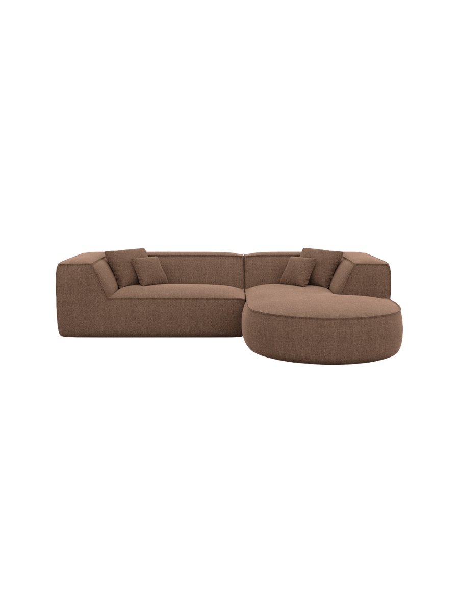 
4-Sitzer Design Ecksofa „Lorenza“ mit Strukturstoff-Bezug - Strukturstoff Beige / Eckteil links