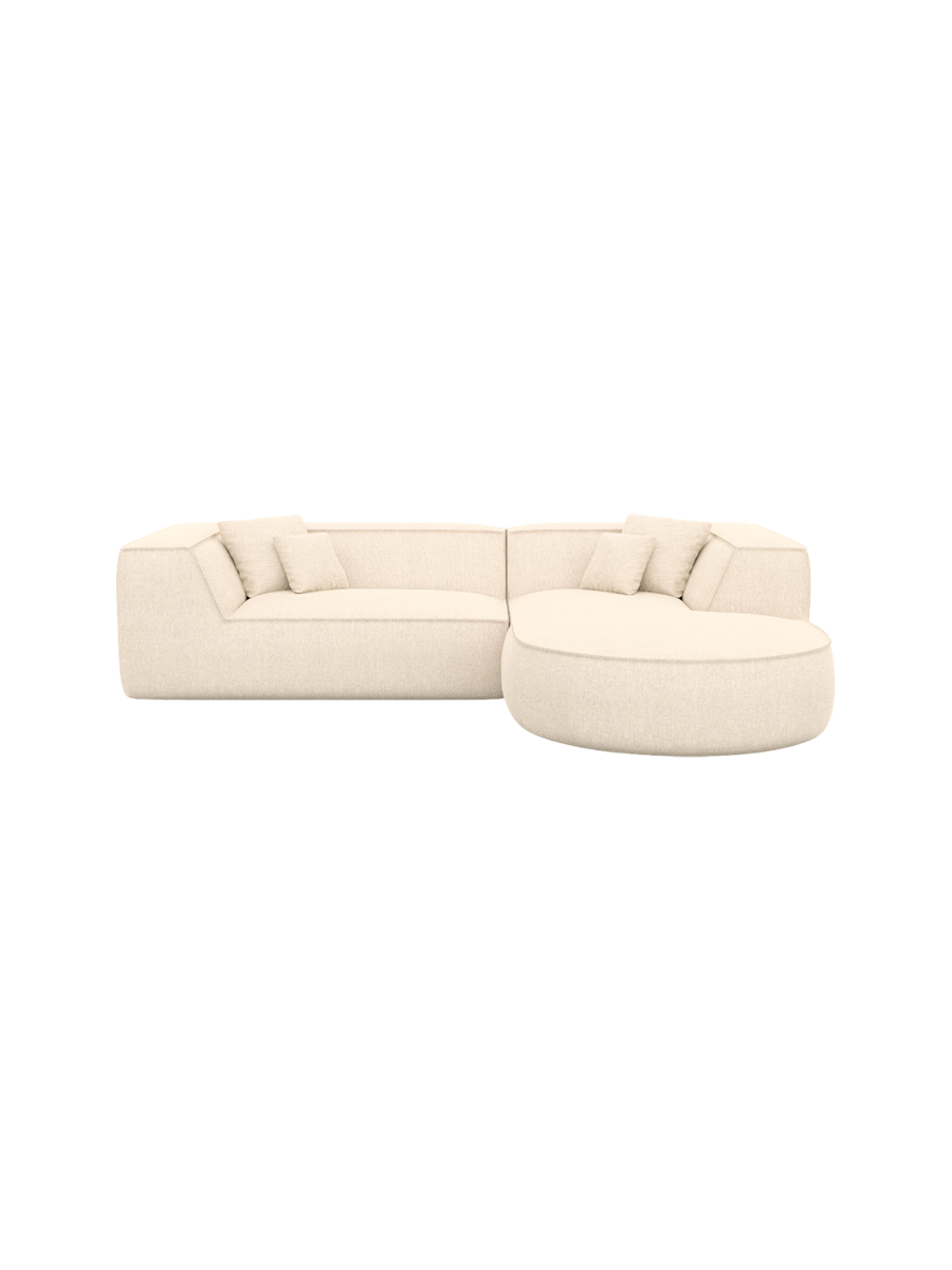 
4-Sitzer Design Ecksofa „Lorenza“ mit Strukturstoff-Bezug - Strukturstoff Beige / Eckteil links