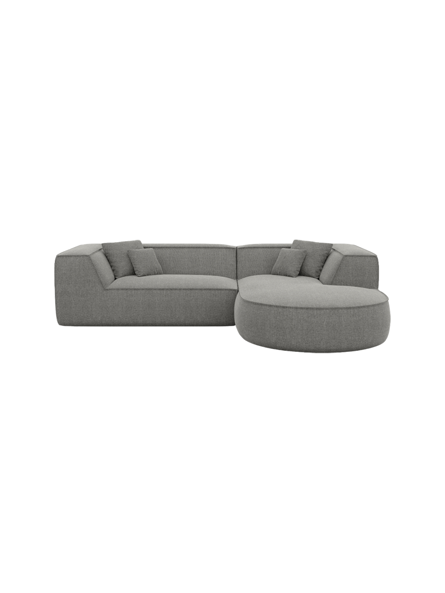 
4-Sitzer Design Ecksofa „Lorenza“ mit Strukturstoff-Bezug - Strukturstoff Beige / Eckteil links