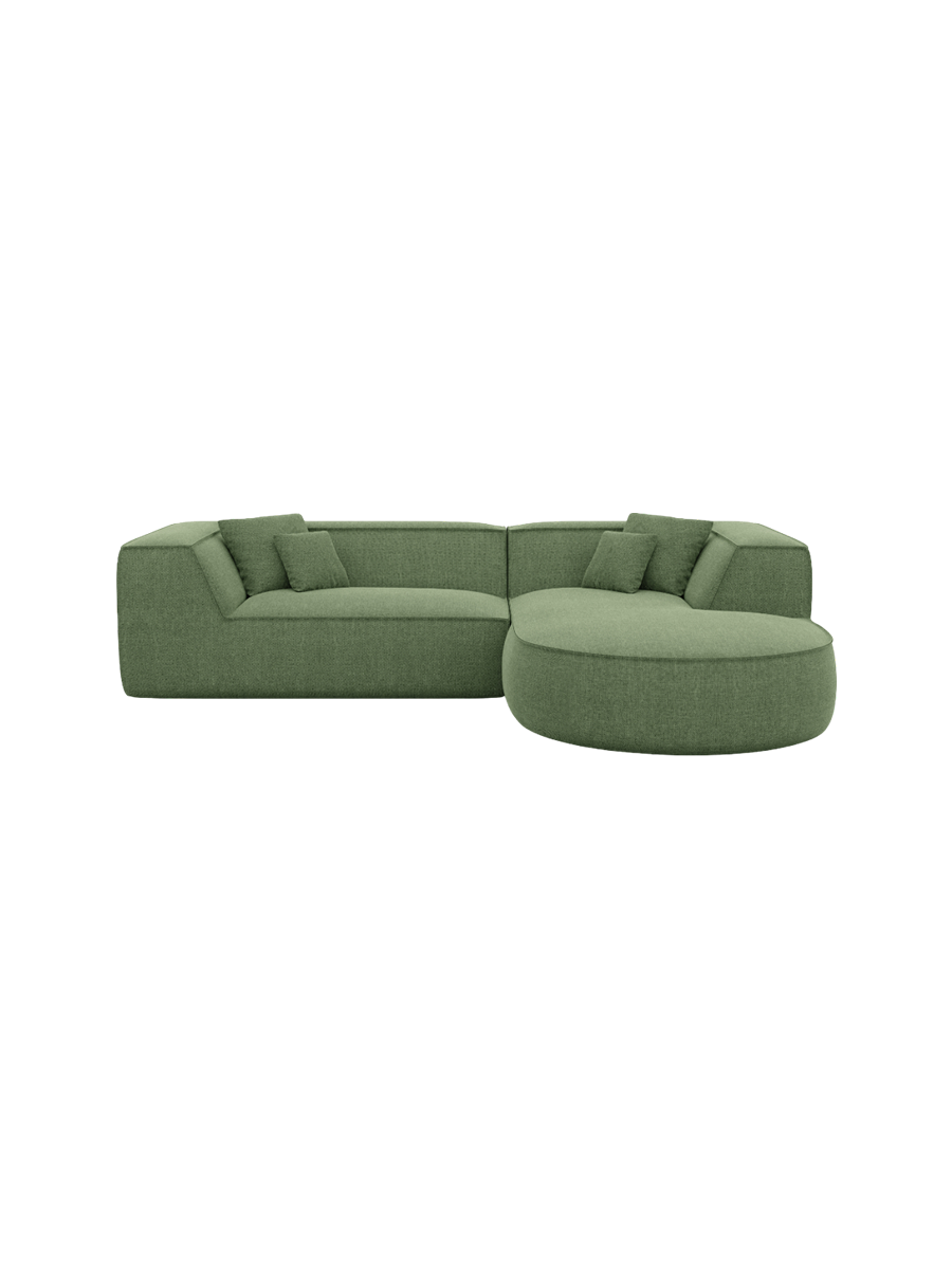 
4-Sitzer Design Ecksofa „Lorenza“ mit Strukturstoff-Bezug - Strukturstoff Beige / Eckteil links