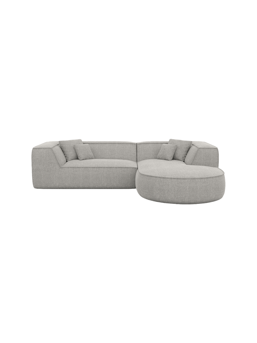 
4-Sitzer Design Ecksofa „Lorenza“ mit Strukturstoff-Bezug - Strukturstoff Beige / Eckteil links