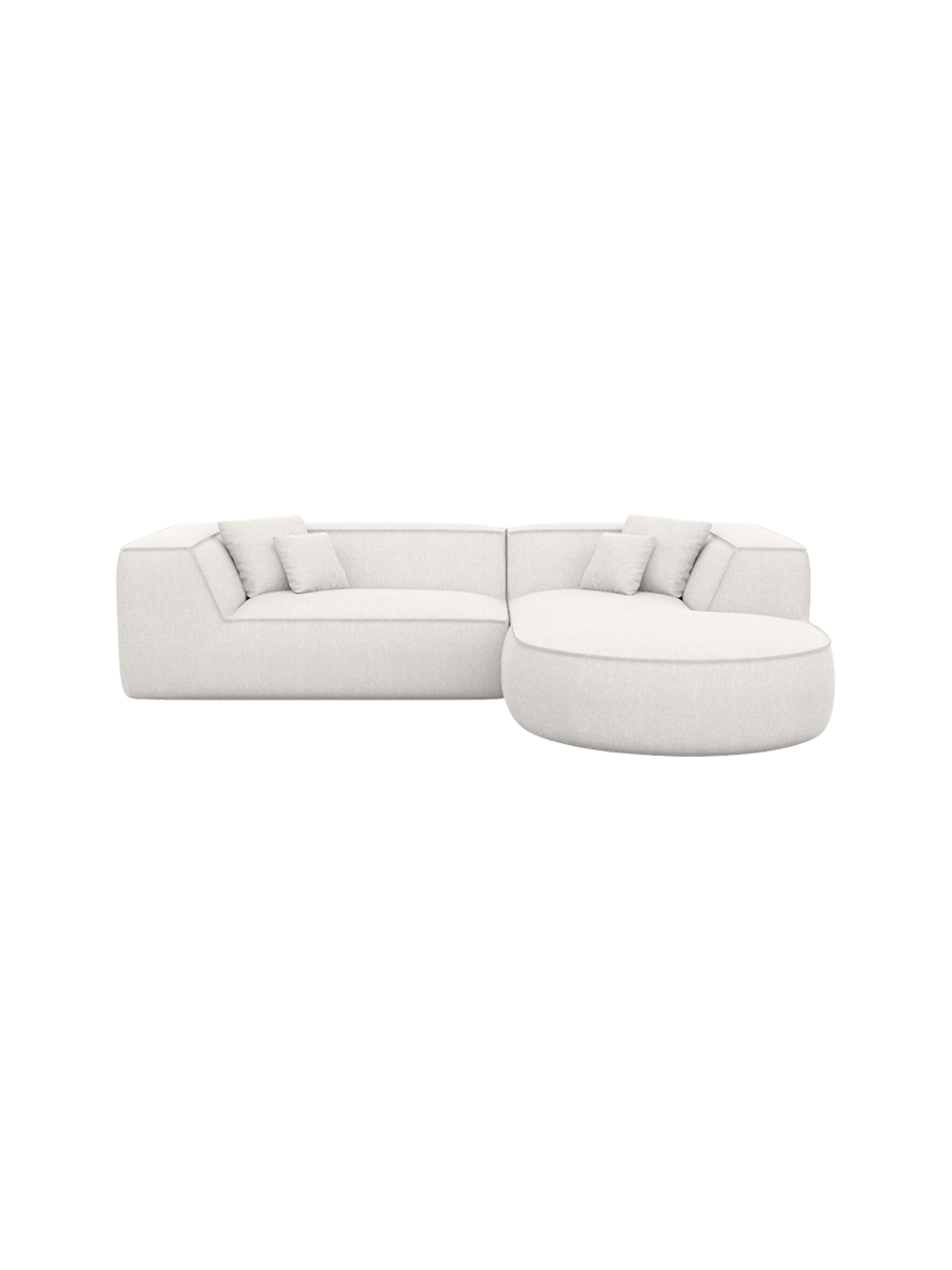 
4-Sitzer Design Ecksofa „Lorenza“ mit Strukturstoff-Bezug - Strukturstoff Beige / Eckteil links