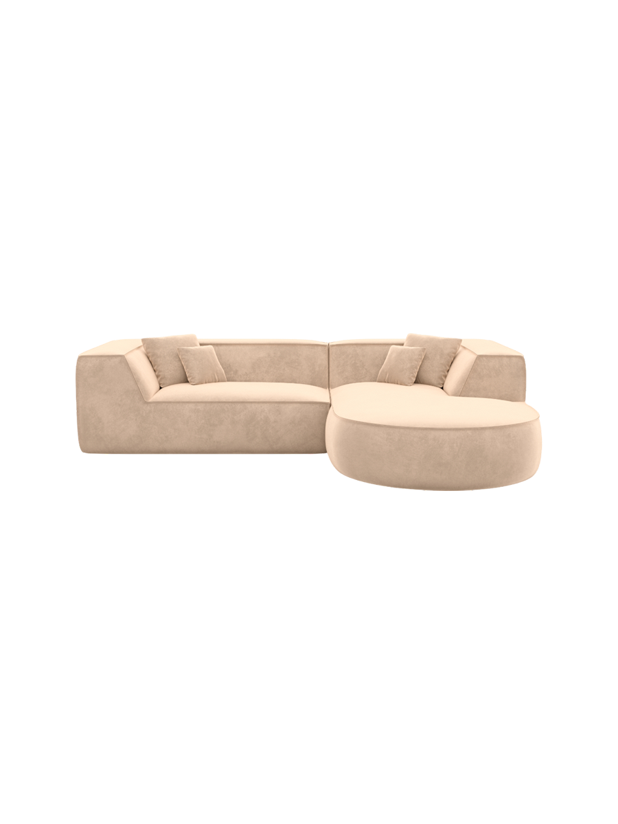 
4-Sitzer Design Ecksofa „Lorenza“ mit Samtbezug - Samtbezug Königsblau / Eckteil links