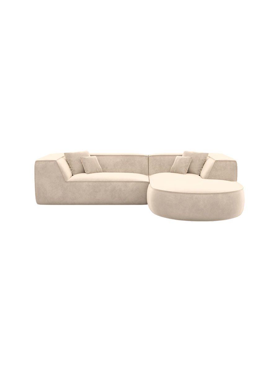 
4-Sitzer Design Ecksofa „Lorenza“ mit Samtbezug - Samtbezug Königsblau / Eckteil links