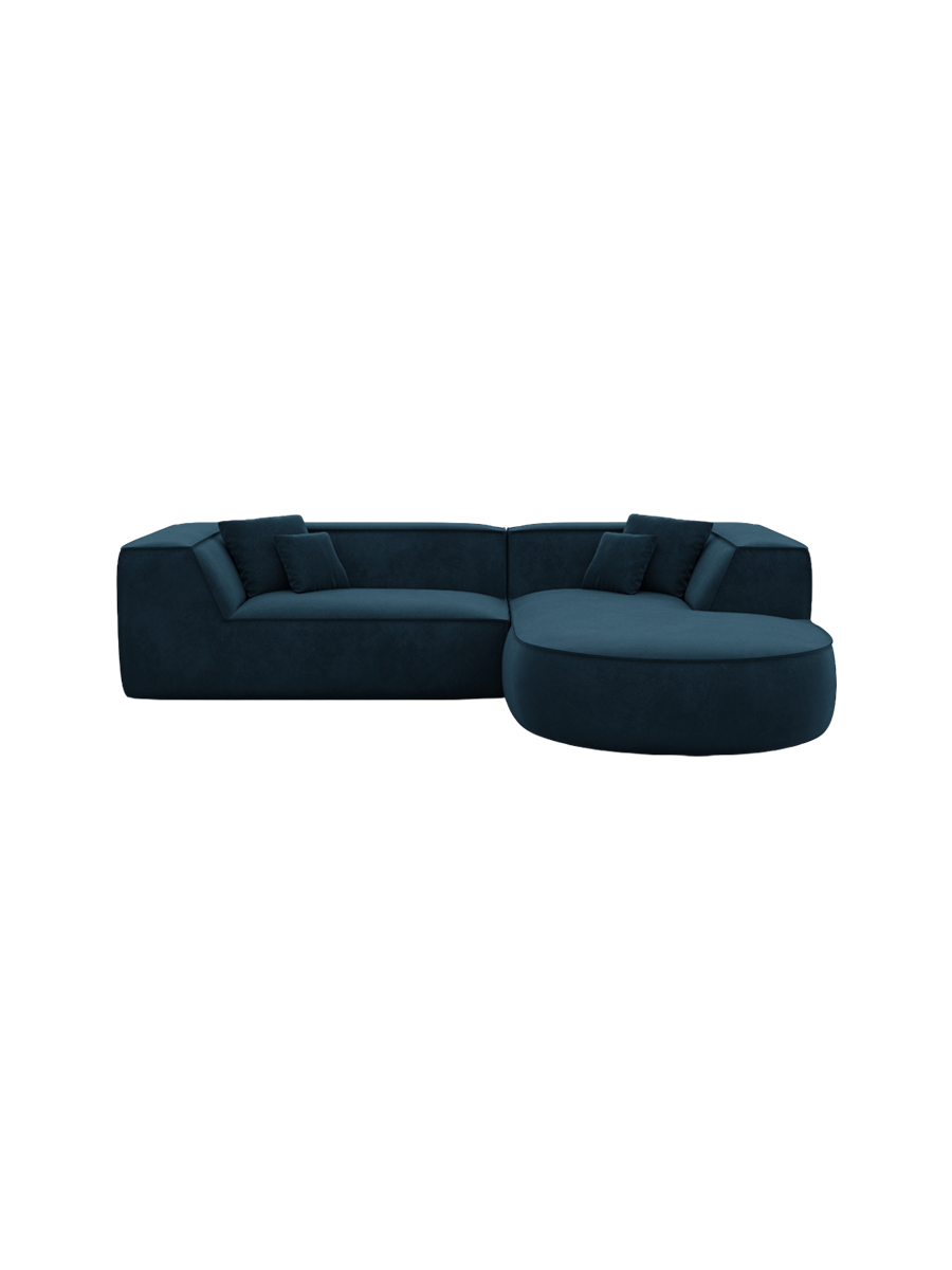
4-Sitzer Design Ecksofa „Lorenza“ mit Samtbezug - Samtbezug Königsblau / Eckteil links
