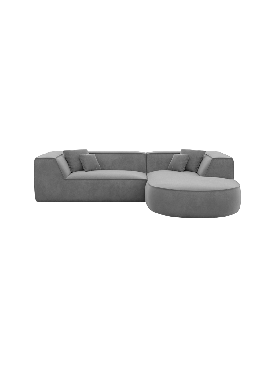 
4-Sitzer Design Ecksofa „Lorenza“ mit Samtbezug - Samtbezug Königsblau / Eckteil links