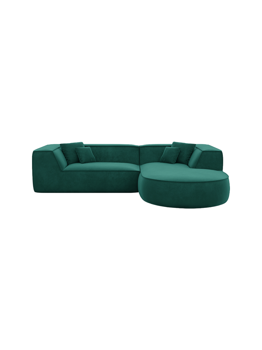 
4-Sitzer Design Ecksofa „Lorenza“ mit Samtbezug - Samtbezug Königsblau / Eckteil links