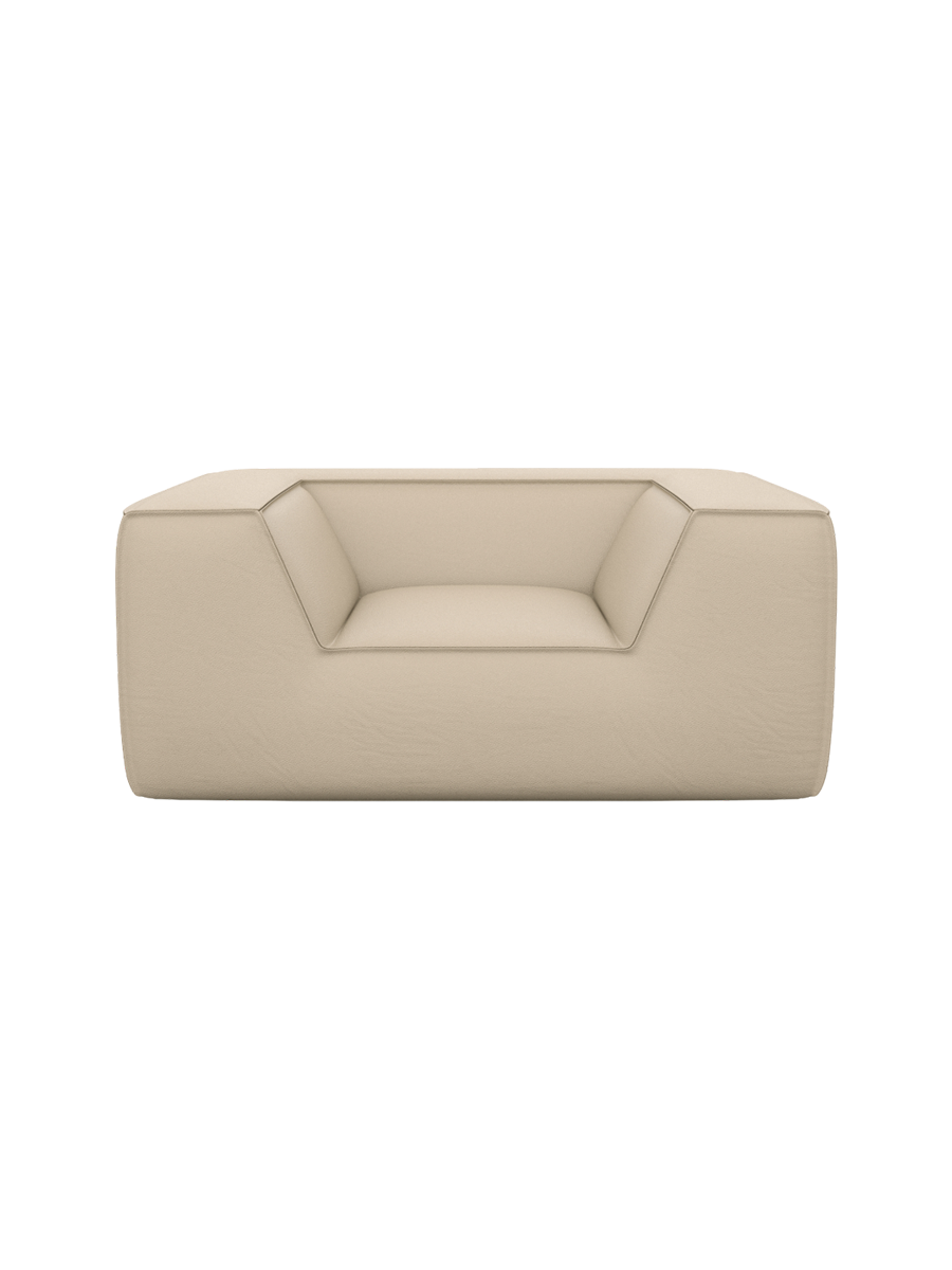 
Echtleder Design Loungesessel Sofa „Lorenza“ - Echtleder Beige