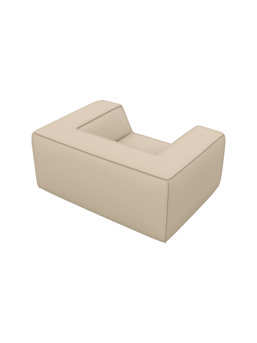 
Echtleder Design Loungesessel Sofa „Lorenza“ - Echtleder Beige
