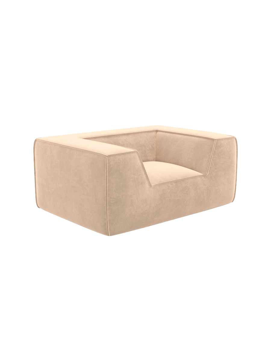 
Design Loungesessel „Lorenza“ mit Samtbezug - Samtbezug Königsblau