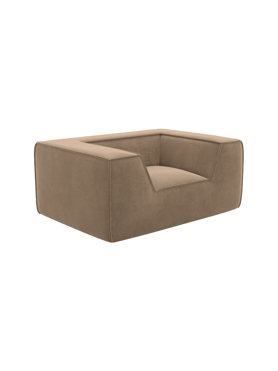 
Design Loungesessel „Lorenza“ mit Samtbezug - Samtbezug Königsblau