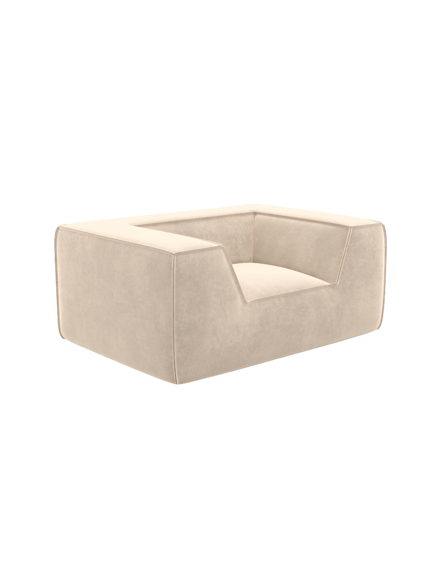 
Design Loungesessel „Lorenza“ mit Samtbezug - Samtbezug Königsblau