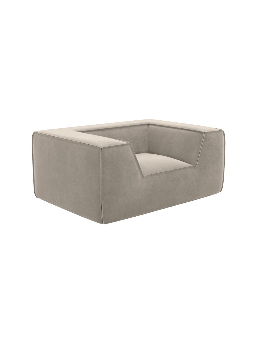
Design Loungesessel „Lorenza“ mit Samtbezug - Samtbezug Königsblau