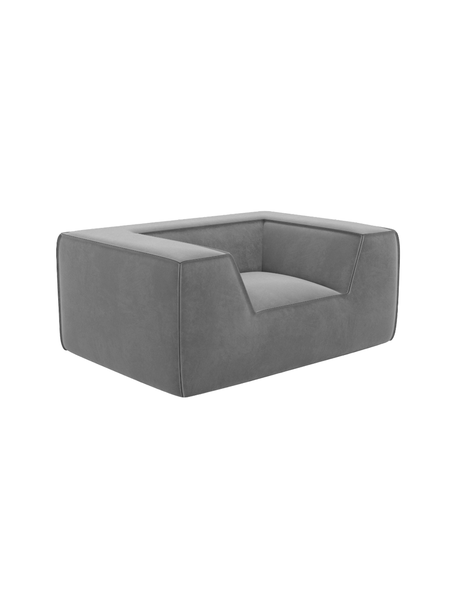 
Design Loungesessel „Lorenza“ mit Samtbezug - Samtbezug Königsblau