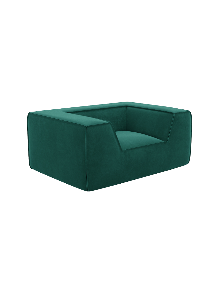 
Design Loungesessel „Lorenza“ mit Samtbezug - Samtbezug Königsblau