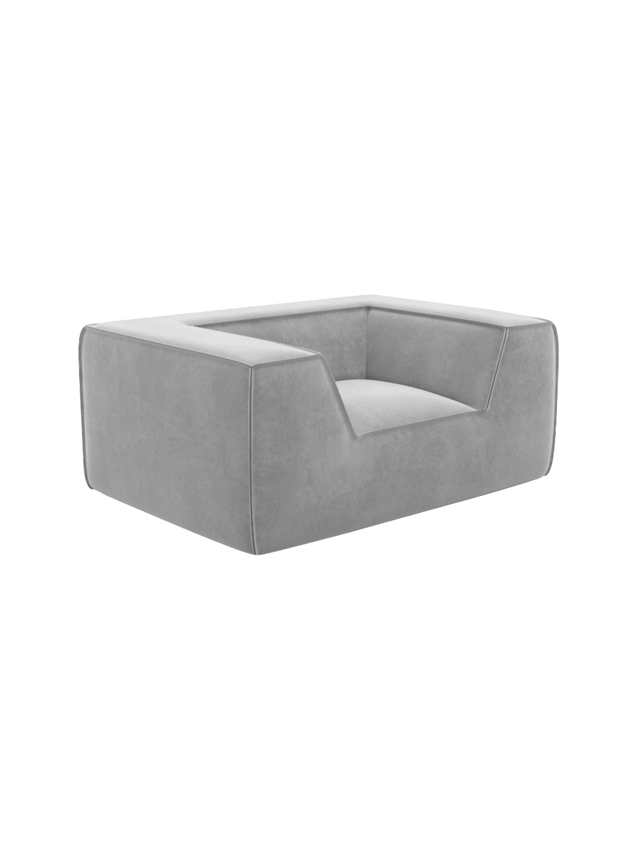 
Design Loungesessel „Lorenza“ mit Samtbezug - Samtbezug Königsblau