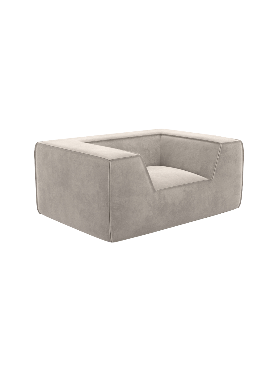 
Design Loungesessel „Lorenza“ mit Samtbezug - Samtbezug Königsblau
