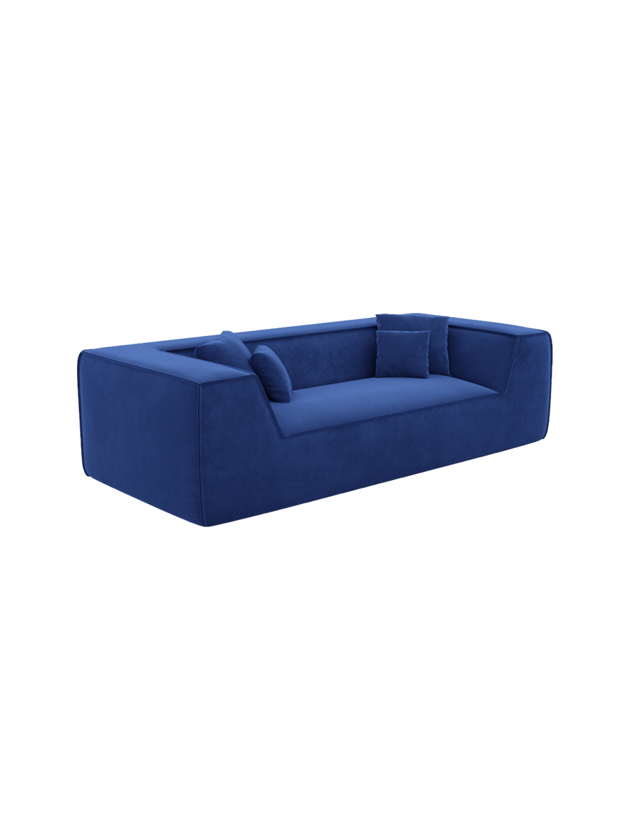 
3-Sitzer Design Sofa „Lorenza“ mit Samtbezug - Samtbezug Königsblau