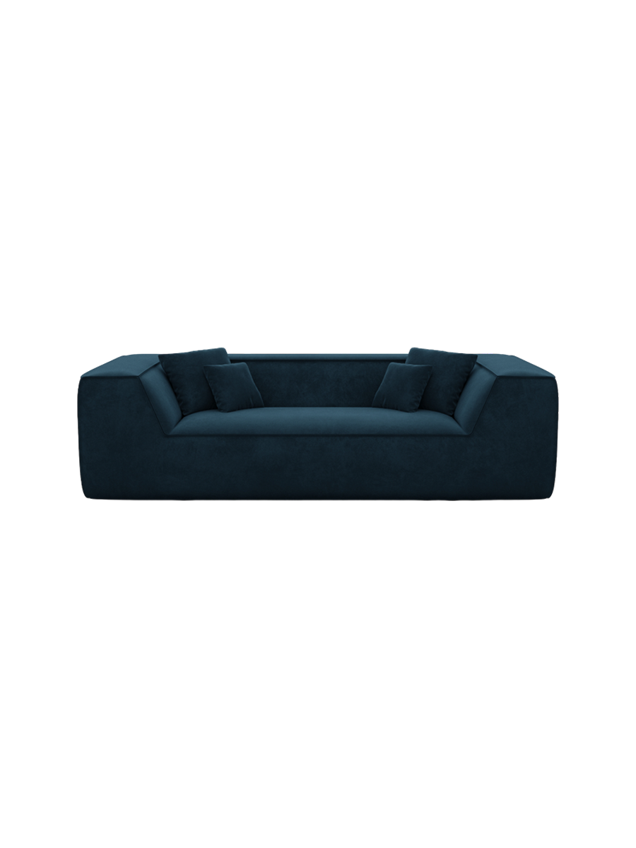 
3-Sitzer Design Sofa „Lorenza“ mit Samtbezug - Samtbezug Königsblau