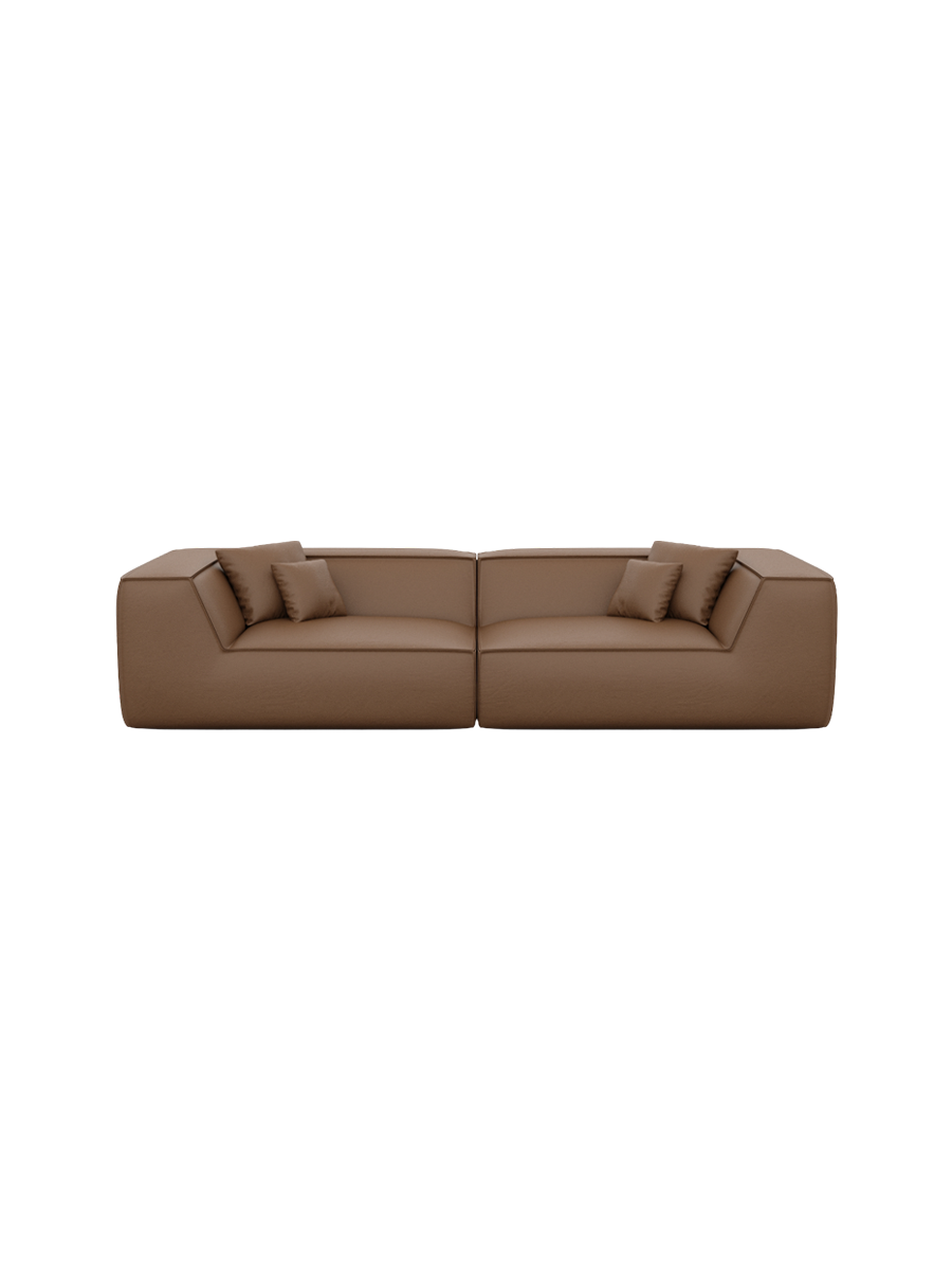 
4-Sitzer Design Echtleder Sofa „Lorenza“ - Echtleder Beige