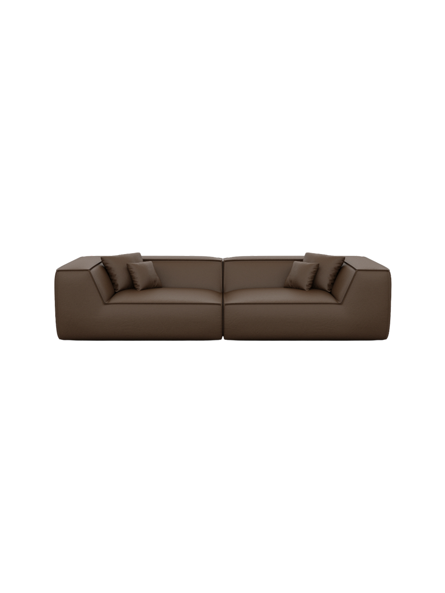 
4-Sitzer Design Echtleder Sofa „Lorenza“ - Echtleder Beige