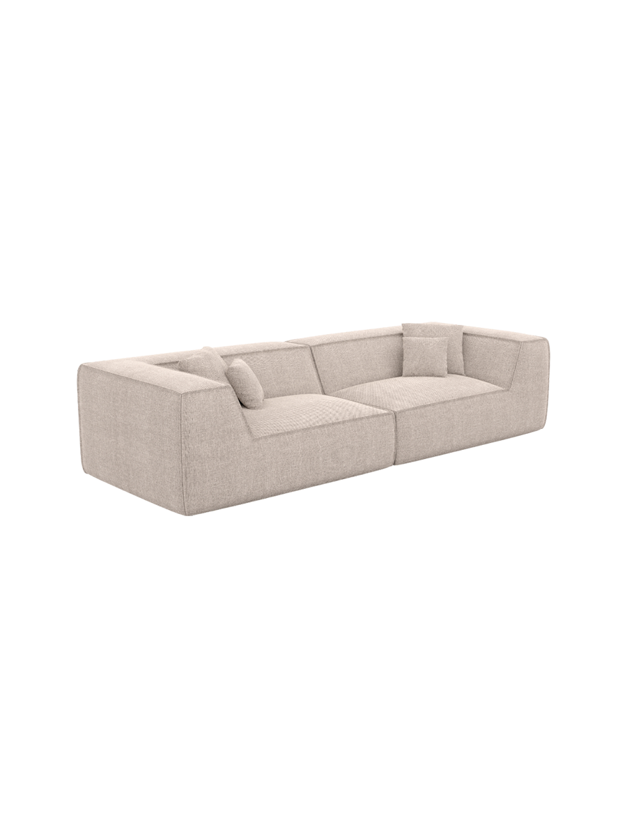 
4-Sitzer Design Sofa „Lorenza“ mit Strukturstoff-Bezug - Strukturstoff Beige