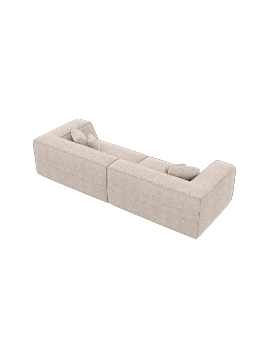 
4-Sitzer Design Sofa „Lorenza“ mit Strukturstoff-Bezug - Strukturstoff Beige