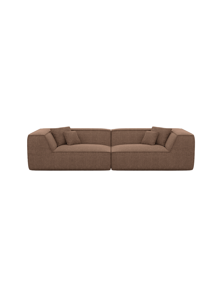 
4-Sitzer Design Sofa „Lorenza“ mit Strukturstoff-Bezug - Strukturstoff Beige