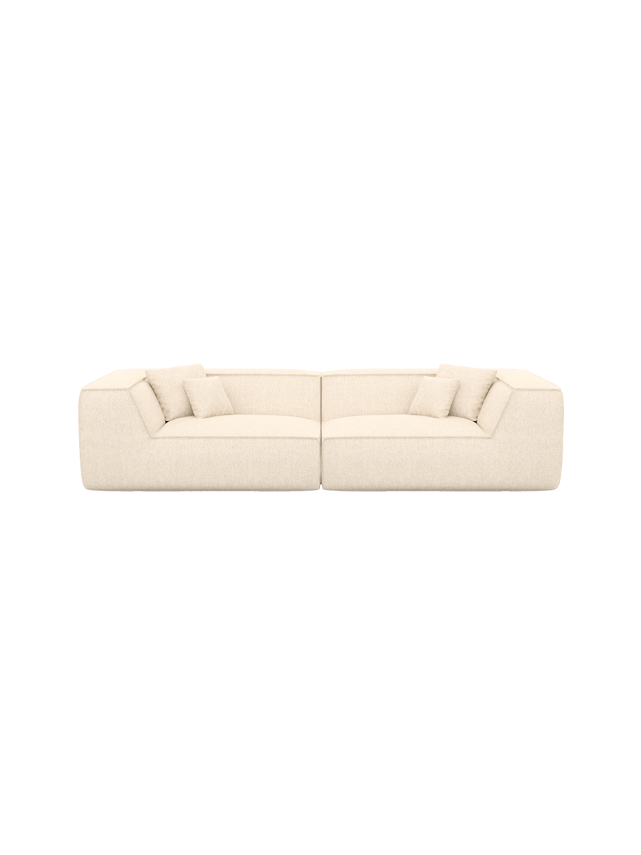 
4-Sitzer Design Sofa „Lorenza“ mit Strukturstoff-Bezug - Strukturstoff Beige