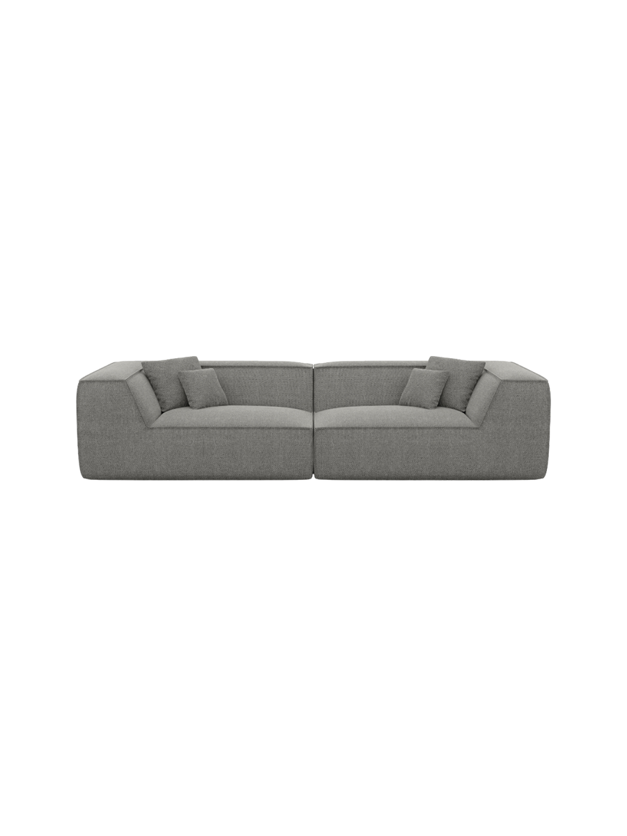 
4-Sitzer Design Sofa „Lorenza“ mit Strukturstoff-Bezug - Strukturstoff Beige