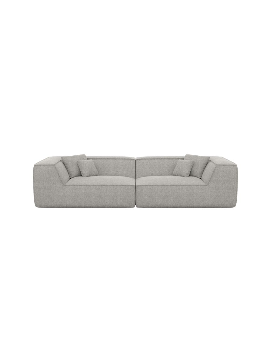 
4-Sitzer Design Sofa „Lorenza“ mit Strukturstoff-Bezug - Strukturstoff Beige