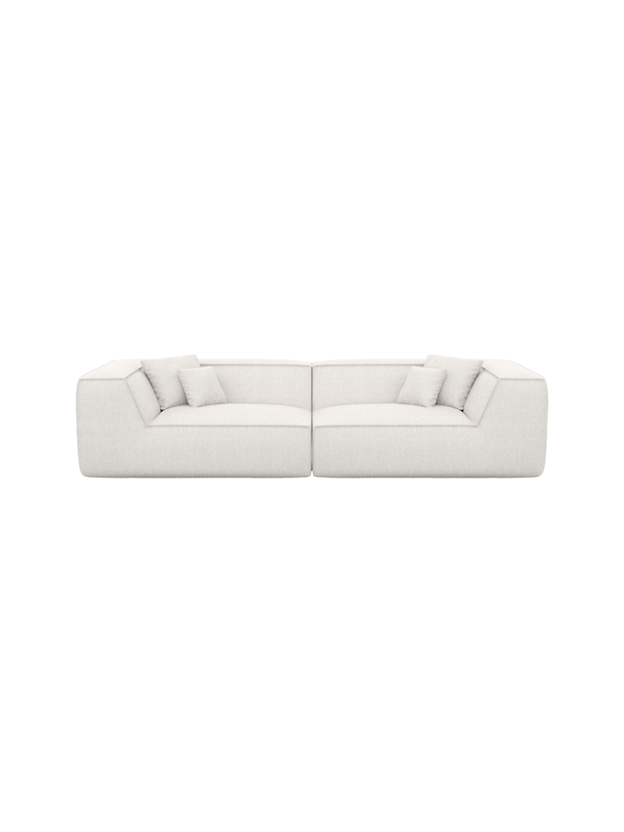 
4-Sitzer Design Sofa „Lorenza“ mit Strukturstoff-Bezug - Strukturstoff Beige