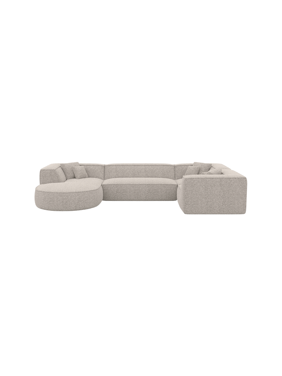 
7-Sitzer Design Panorama-Sofa „Lorenza XL“ mit Bouclé-Bezug - Bouclé Graphit / Lange Seite links