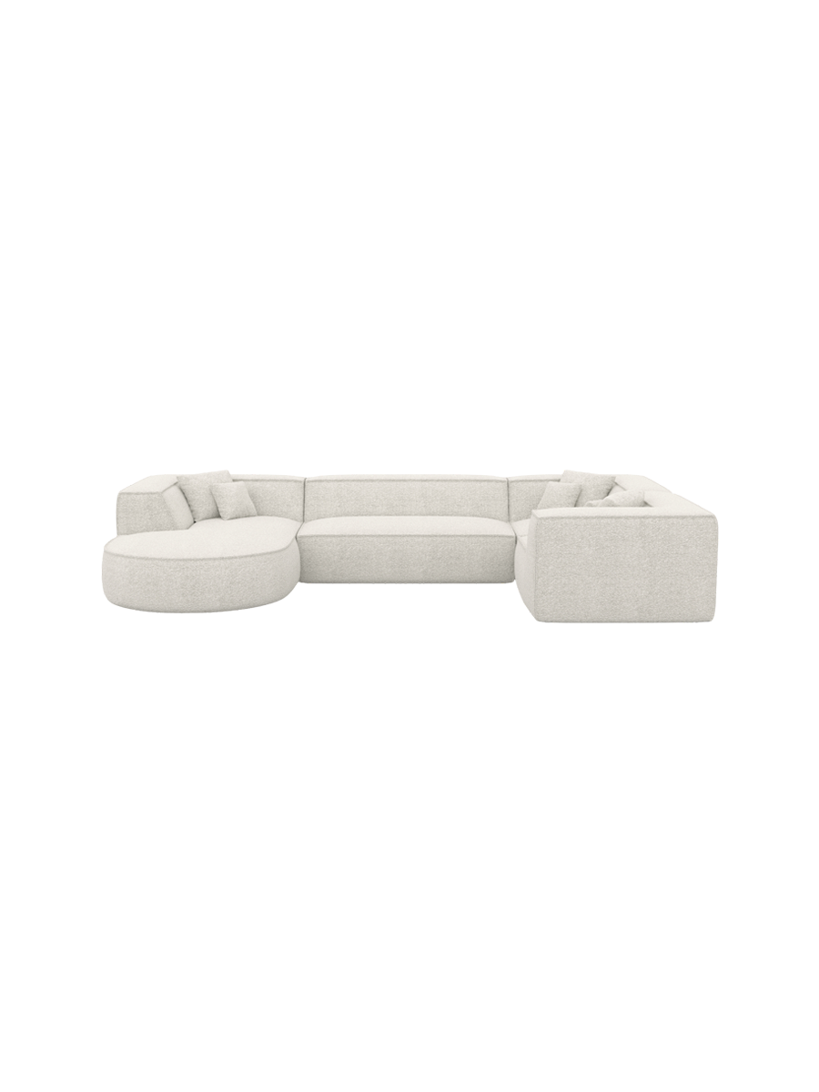
7-Sitzer Design Panorama-Sofa „Lorenza XL“ mit Bouclé-Bezug - Bouclé Graphit / Lange Seite links